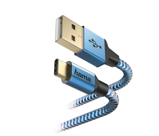 Hama KABEL USB - USB-C 1.5M HAMA REFLECTED niebieski # - 1457233 - zdjęcie 2
